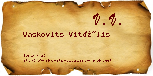 Vaskovits Vitális névjegykártya